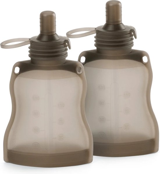 Haakaa Yummy Pouch Knijpzakken Food Grade siliconen 130 ml 2 stuks van Haakaa