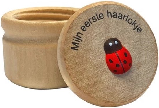 Haarlok Doosje - Mijn Eerste Haarlokje Houten Doosje met Lieveheersbeestje van Bello Luna