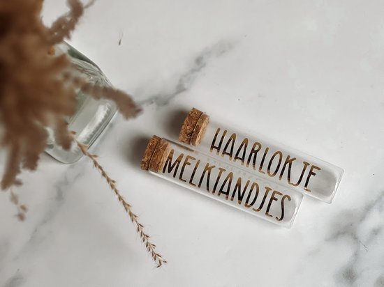 Haarlokje en melktandjes - Baby - Proefbuisje - Herinneringen - Baby's haarlokje en melktandjes van Little Love Notes