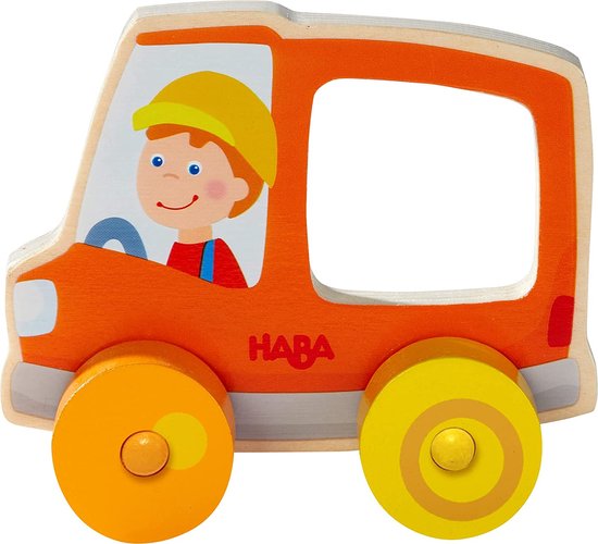 Haba baby [0.8 jaar +] Duwfiguur vuilniswagen van HABA