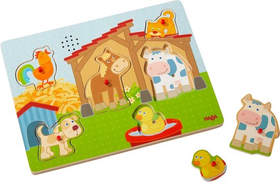Haba Geluidenpuzzel Op De Boerderij 6 Stukjes van HABA.