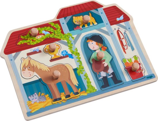 Haba - Inleg puzzel - In de paardenstal - 6st. van HABA