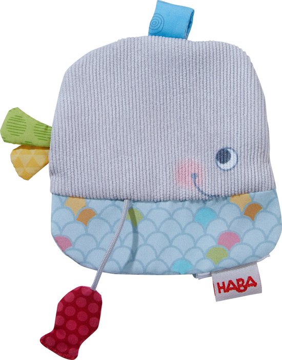 Haba Knuffeldoekje Walvis Junior 10,5 X 12,5 Cm Polyester Grijs van HABA.