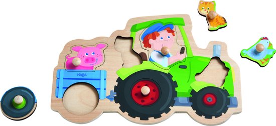 Haba Vormenpuzzel Dolle Trekkerrit Junior Hout 6 Stukjes van HABA