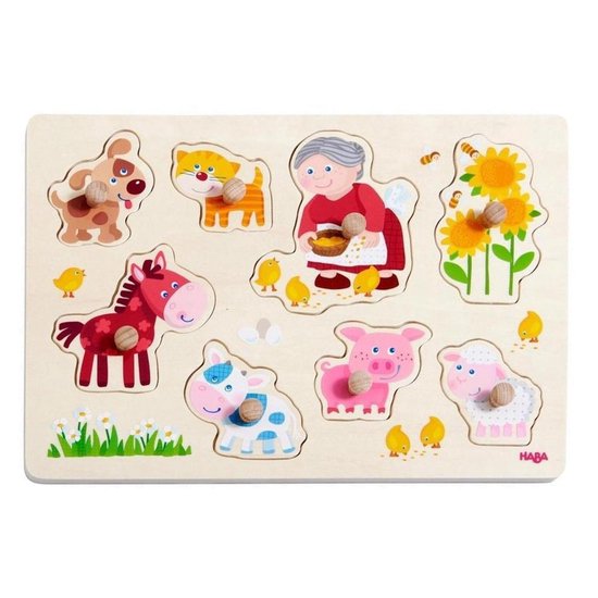 Haba Vormenpuzzel Oma Linda’s Dieren 8 Stukjes van HABA.