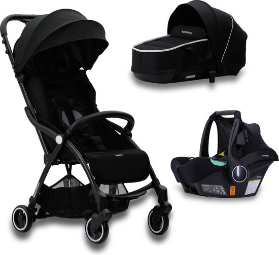 Hamilton by Yoop 3 in 1 Kinderwagen – X1 Plus Stroller + Bassinet Reiswieg + Zeno Plus Autostoel – MagicFold™ Technologie – Zwart van Merkloos