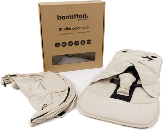 Hamilton by Yoop Buggy Bekledingset Color Pack – Stroller bekleding voor de Hamilton by Yoop X1 Plus & S1 Plus buggy's – Makkelijk te Monteren Kinderwagenhoes – Cream White van Hamilton