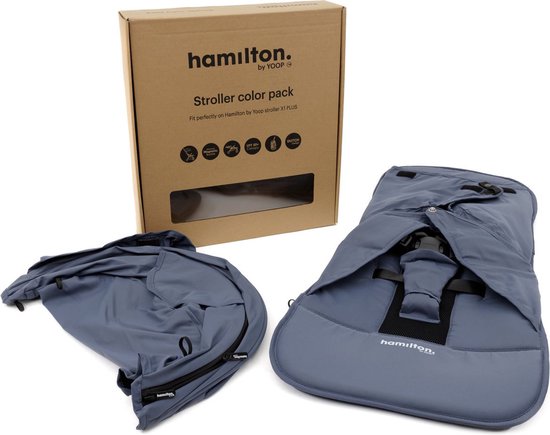 Hamilton by Yoop Buggy Bekledingset Color Pack – Stroller bekleding voor de Hamilton by Yoop X1 Plus & S1 Plus buggy's – Makkelijk te Monteren Kinderwagenhoes – Indigo Blue van Hamilton
