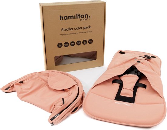 Hamilton by Yoop Buggy Bekledingset Color Pack – Stroller bekleding voor de Hamilton by Yoop X1 Plus & S1 Plus buggy's – Makkelijk te Monteren Kinderwagenhoes – Pastel Pink van Hamilton