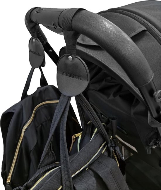 Hamilton by Yoop Buggy Haken - Extra Sterke Kinderwagen ophanghaken - Tot 20 kg - Kindvriendelijke Tassenhaak - Veilige Karabijnhaken - Universele Wandelwagenhaken - Zwart van Hamilton