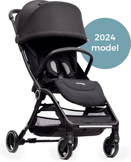 Hamilton by Yoop S2 Lichtgewicht Buggy – MagicFold™ Technologie – Tot 22 kg – Kinderwagen inclusief Reisband en Bekerhouder - Compact, Verstelbaar, Opvouwbaar en Inklapbaar – Plooibuggy Baby – Zwart van Hamilton