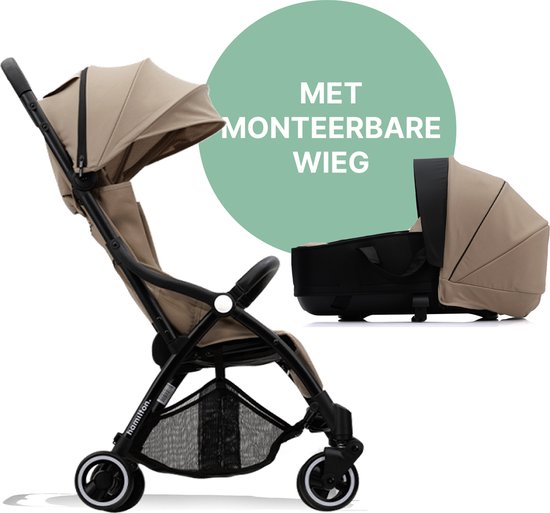 Hamilton by Yoop X1 Plus Kinderwagen – Buggy Inklapbaar met monteerbare Wieg – 2 in 1 Wandelwagen – MagicFold™ Technologie – Geschikt van 0 maanden tot 4 jaar – Tot 22 kg – Licht, Verstelbaar & Wendbaar – Kaki van Hamilton