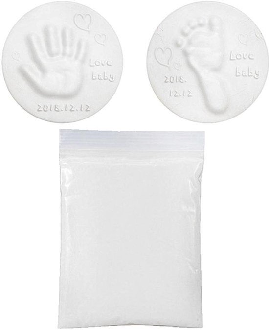 Handafdruk Klei Kit - Zacht/Niet-giftig 20g - Voetafdruk Klei - Groeirecord - Eenvoudig te gebruiken - Droogtijd 24 uur - Afdrukken Kit