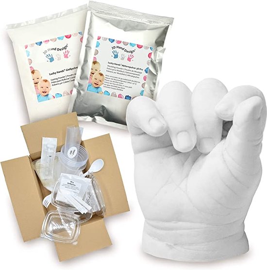 Handafdrukset , 2 tot 3 handafdrukken / Handen Casting Kit , Handafdruk Set voor Koppels voor vele Gelegenheden, 3D Hand Molding Kit all-in-one Hand-Casting Kit met Alginaat en Gips,Doe-Het-Zelf / Babygeschenkset van Merkloos