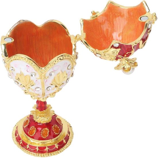 Handbeschilderd Emaille Faberge-Ei Stijl Sieradendoosje - Uniek Decoratief Dresser voor Juwelen van Qifengqi