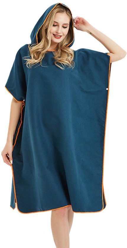 Handdoekponcho Van Microvezel – Hiturbo Omkleding met Capuchon voor Watersport & Strandgebruik