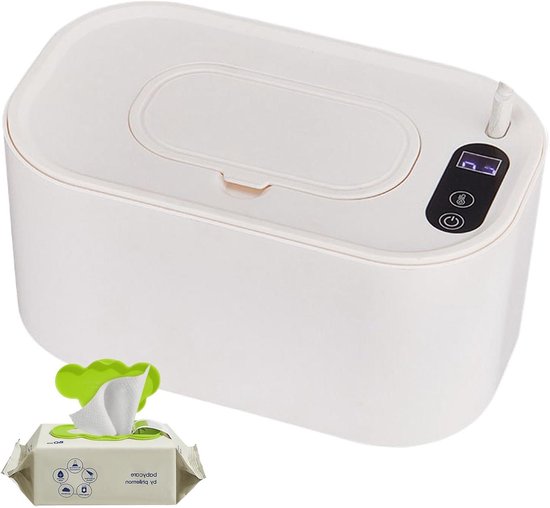 Handdoekwarmer Baby - Vochtige Doekjes Dispenser - Babyverzorging Thuis - Slaapvriendelijk Ontwerp - Tot 150 Doeken - Wit