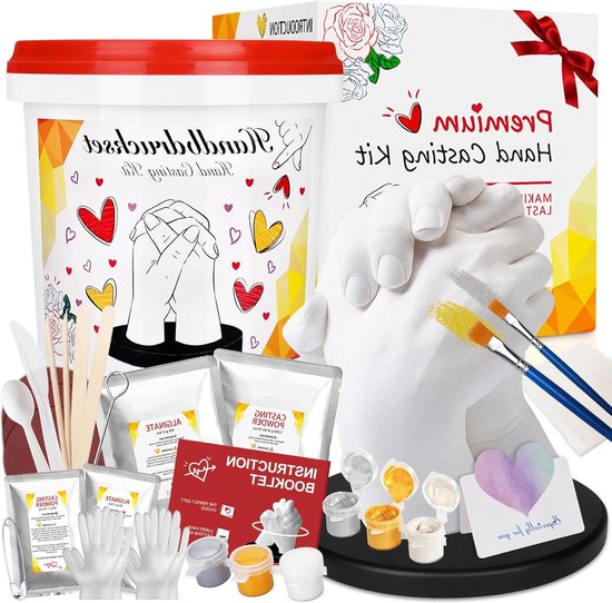Handen Casting Kit voor Koppels - 3D Hand Molding Kit - Alginaat en Gips - Doe-Het-Zelf Gipsafdruk - Gelegenheden van Luna Bean