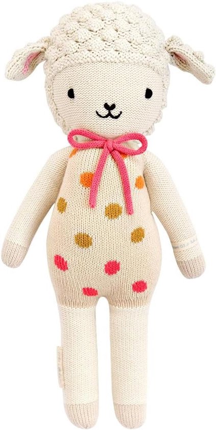 Handgebreide Lam Pop - Zachte Knuffelpop - Kinderen Spelen - Erfstuk Kwaliteit - 13 inch - Meerkleurig
