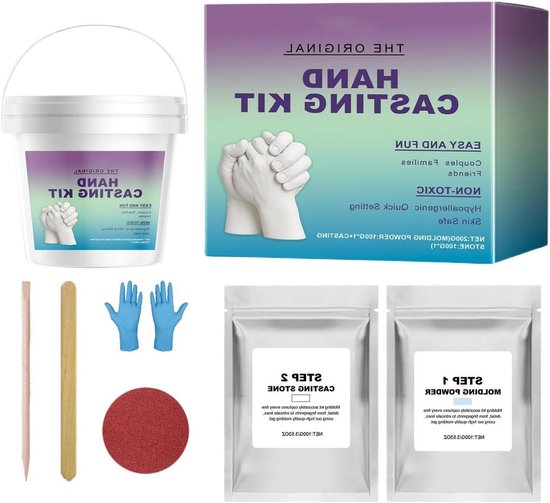 Handgietset - Gipsfiguren set - Herinneringen Maken - Eenvoudig in Gebruik - Natuurlijke Grootte - Wit