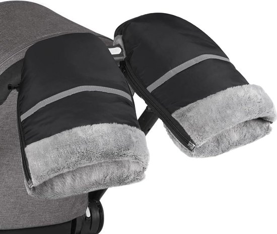 Handmuff Kinderwagen - Wanten Kinderwagen - Babycomfort Buiten - Waterdicht Winddicht - 27.7 x 20.4 cm - Zwart