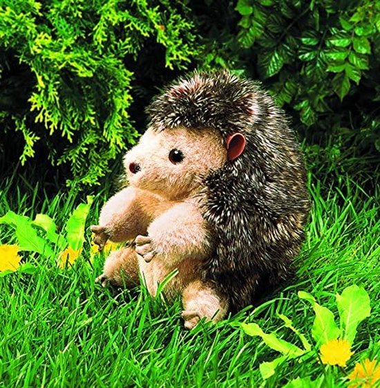 Handpop Egel - Knuffelpop Egel - Verhalen Vertellen - Oprolbare Rug - 13 x 18 x 13 cm - Bruin