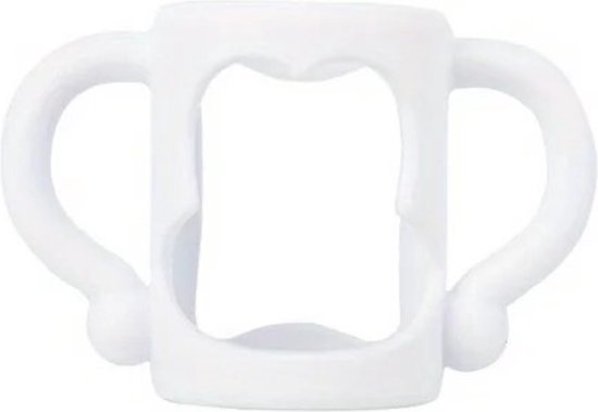 Handvat Babyfles - geschikt voor smalle hals flessen - zelfstandig drinken - peuterfles - baby - wit van Difrax