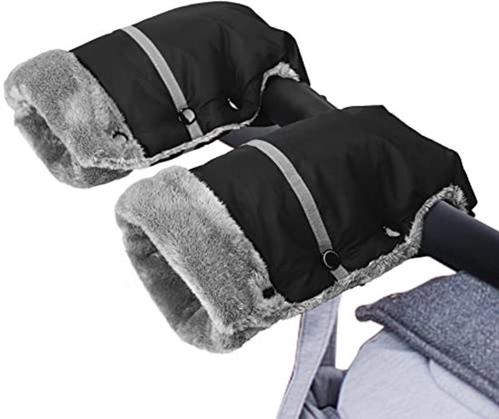 Handwarmer Kinderwagen - Mouw Wanten - Wandelen Buiten - Waterdicht Winddicht - Universele Maat - Zwart
