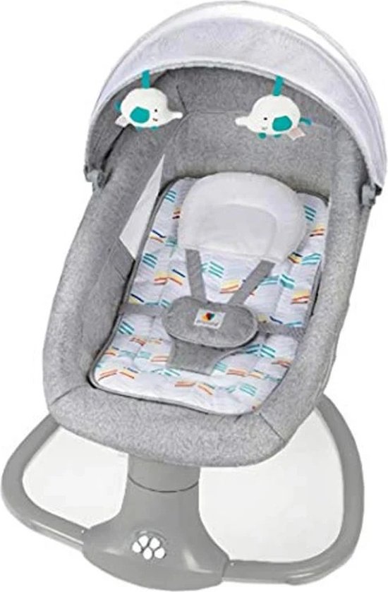 Hanimo Elektrische Wipstoel - Elektrische Schommelstoel Baby - Baby Swing Elektrisch - Schommelstoel - Schommelwieg - Wiegstoel - Met Muziek - Bluetooth - 67x76x81cm - Grijs van Hanimo