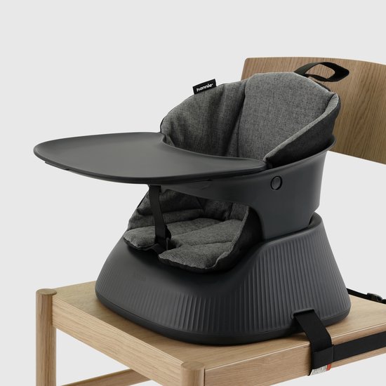 Hannie - Draagbare Kinderstoel en Stoelverhoger Charcoal Black - Meegroei van 6 Maanden tot 5 Jaar - Inclusief Zitje en Draagtas van Merkloos