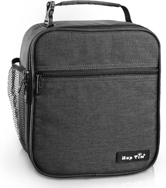 Hap Tim Geïsoleerde Lunchtas Voor Volwassenen En Kinderen, 6,5 Liter Coole Jongens Lunchbox Tas Voor Mannen Vrouwen, Stoere En Ruime Koeltas Bento Lunchboxen voor volwassenen En jongens (Donkergrijs)