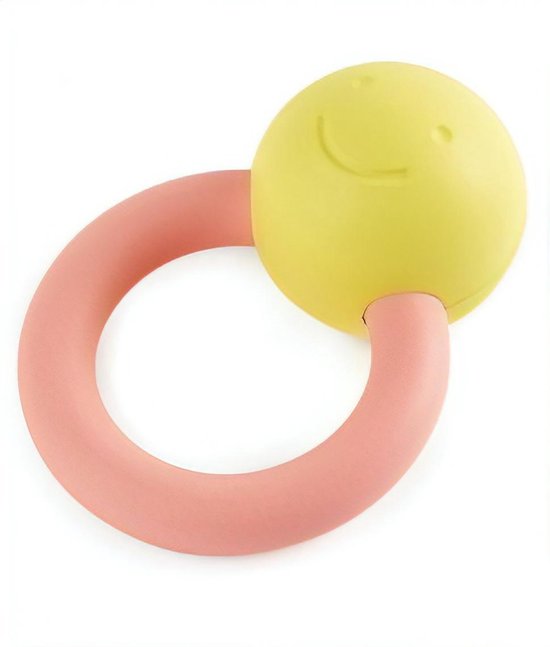 Hape Babyring Rammelaar 10 Cm Geel/roze van Hape