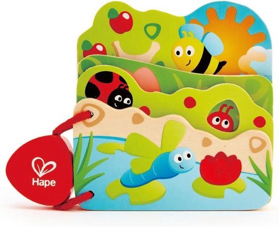 Hape Houten Babyboekje Insecten 16 X 12,5 Cm van Hape