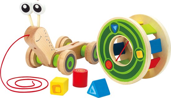 Hape Houten Walk-A-Long Slak Trekdier van Hape
