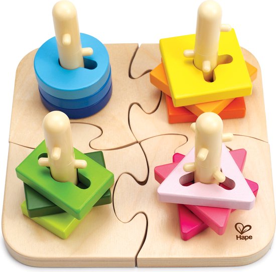 Hape Speelgoed - Vormen en kleuren puzzel - Houten puzzels van Hape