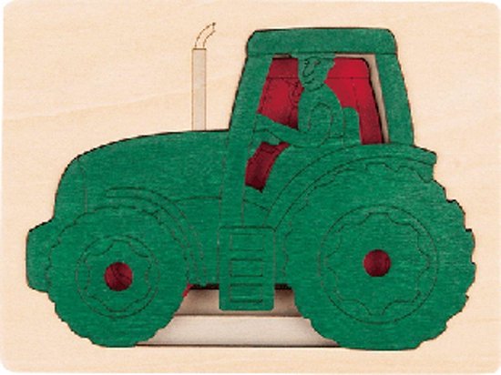 Hape Vormenpuzzel Five Tractors Junior Hout 6-delig van Hape