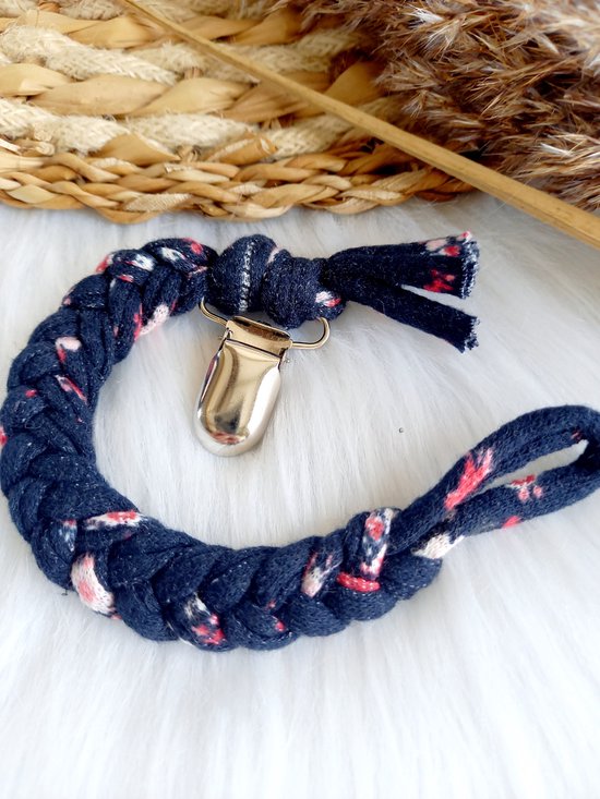 Happy-By-Lies Speenkoord gevlochten Blue and roses van Happy-by-Lies