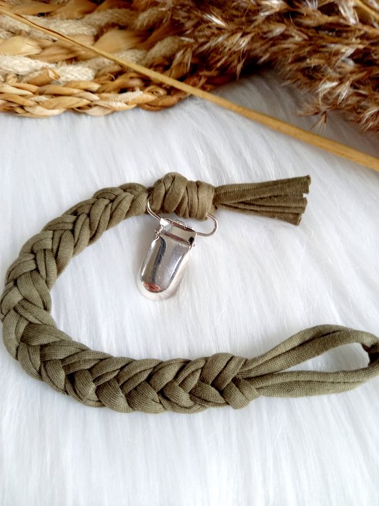 Happy-By-Lies Speenkoord gevlochten Dark green van Happy-by-Lies