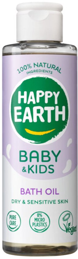 Happy Earth Baby & Kids 100% Natuurlijk Badolie 150 ml van Merkloos