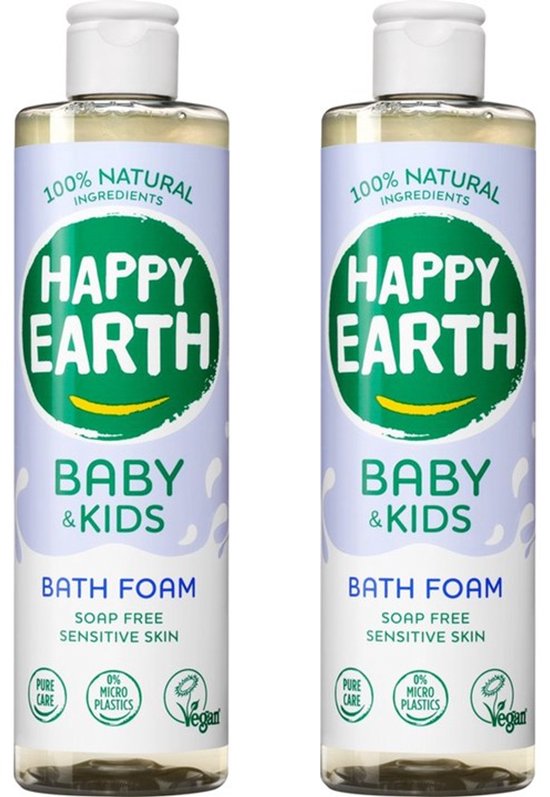 Happy Earth Badschuim voor baby en kids 2 x 300 ml
