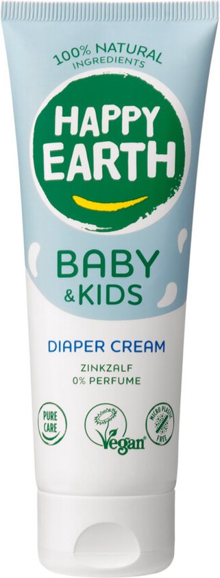 Happy Earth Diaper Cream 100% Natuurlijk Baby & Kids 75 ml van Happy Earth