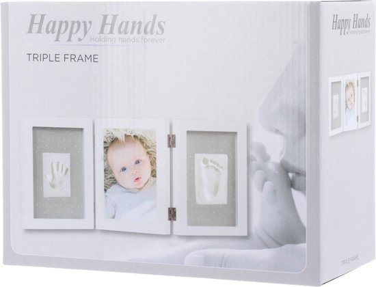 Happy Hands Baby Print Triple Frame Kit White
