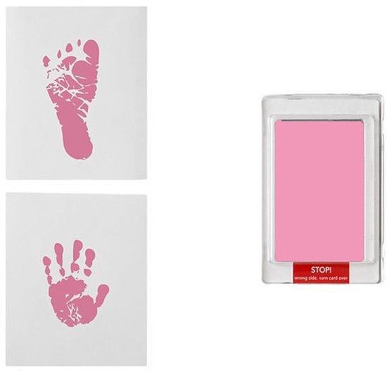 Happy Hands Inkless Baby Hand- & Voetafdruk Set - Roze - Zonder Inkt - No-Touch, No-Mess - Inclusief 3 Kaartjes (12×10 cm) - Veilige & Schone Baby Afdruk Kit - Perfect Kraamcadeau van Merkloos