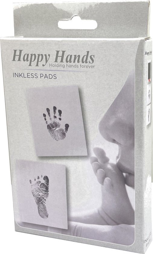 Happy Hands - Inkless Pads - Hand/voet afdruk ZONDER inkt aan te raken - Geen rommel - 3 prints - inclusief 3 kaarten van Little Love Bug Co.