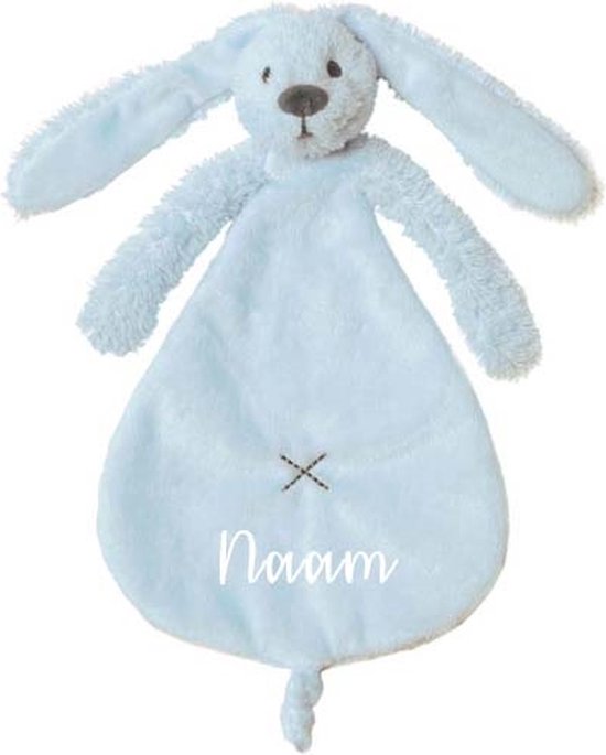 Happy Horse Blauw Knuffeldoekje met naam van Merkloos