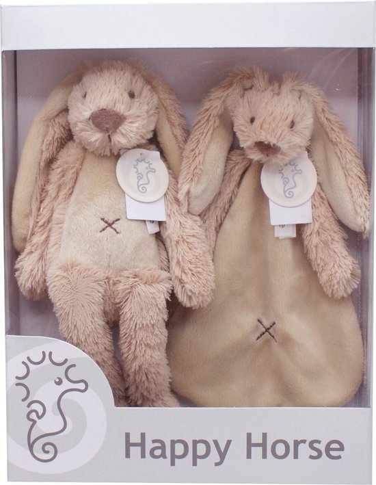 Happy Horse Geschenkverpakking Konijn Richie Beige Knuffel no. 1 - 28 cm / Knuffeldoekje - 33 cm van Happy Horse