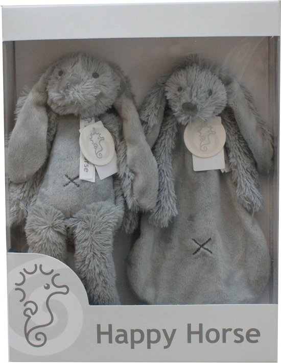 Happy Horse Geschenkverpakking Konijn Richie Grijze Knuffel no. 1 - 28 cm / Knuffeldoekje van Happy Horse