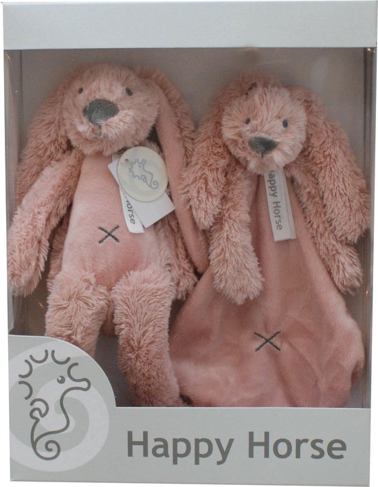 Happy Horse Geschenkverpakking Konijn Richie Oud Roze Knuffel no. 1 - 28 cm / Knuffeldoekje van Happy Horse