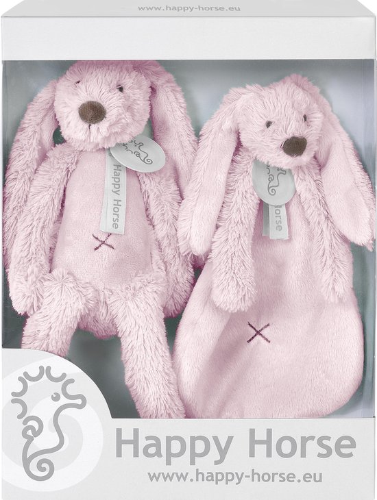 Happy Horse Geschenkverpakking Konijn Richie Roze Knuffel no. 1 - 28 cm / Knuffeldoekje - 33 cm van Happy Horse