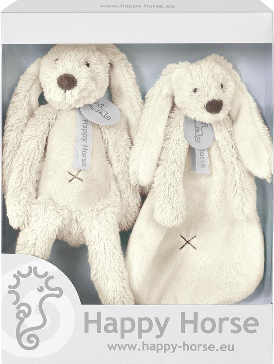Happy Horse Geschenkverpakking Konijn Richie Wit Knuffel no. 1 - 28 cm / Knuffeldoekje van Happy Horse